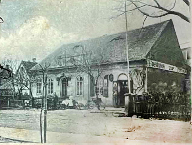 Historická fotografie hostince Zur Fortuna v Bohosudově